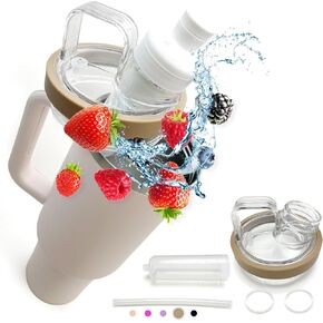 Adapter compatible with Stanley 40 and 64 oz. Glass and flavor box, food-grade silicone straw leak-proof design. It's easy to connect Stanley to Cirkul (Rose Quartz)