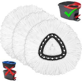 3 Pack Mop Replacement Heads for O-Ceda Mop Replace Head EasyWrin Spin Mop Heads Replacements, Microfiber Spin Mop Refills, Easy Cleaning Mop Head Replacement