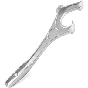 QWORK Aluminum Bucket Opener, 14" Long Barrel Pail Opener Bucket Lid Remover Tool, Silver, 1 Pack