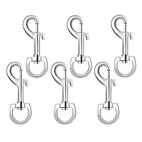 6 Pack Swivel Snap Hook Swivel Eye Bolt Snap Hook Swivel Eye Snaps Clips Swivel Snap Hooks for Pet Leash Scuba Diving Heavy Duty Eye Bolt Clips Single Ended Clip Hooks Dog Leash Clips Flag Clips