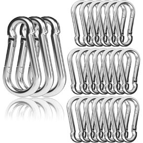 30PCS 4" Heavy Duty Spring Snap Hook, M10 3/8" Galvanized Steel Carabiner Clip Qiuck Link Spring Snap Hook, 770LBS Holding Capacity Keychain Buckle for Swing Hammock Gym Outdoor