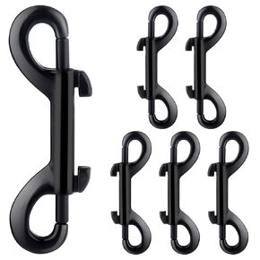 Double Ended Snap Hooks, 3.5 Inch Dog Leash Clip, Zinc Alloy Construction with 110 lbs Capacity, Flag Clips for Flagpole Rope, Pet Leash, Keys, Chicken Coop Lock,Securing Bird Feeders (6 Pack)