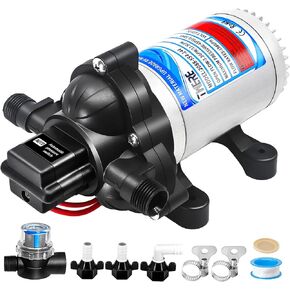 2088-403-144/2088-554-144 Diaphragm Pump,12 V 45 PSI RV Water Pump,3.5 Gallons Per Minute Fresh Water Pump with 1/2MNPT Connection for RV Marine Yacht