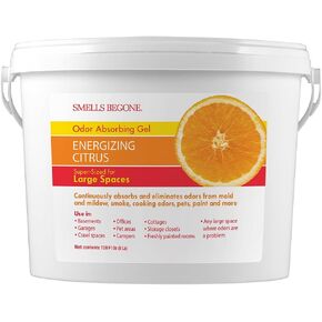 SMELLS BEGONE 1-Gallon Odor Absorber Gel - Air Freshener & Odor Eliminator for Homes, Garages & Commercial Buildings - Industrial Size - Fresh Cotton Scent