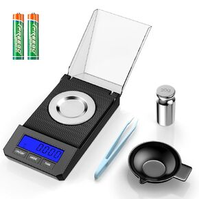 Milligram Scale, 50g/0.001g High Precision Mg Scale, Jewelry Scale with Tare, 6 Unit Powder Scale, Digital Miligram Scale for Powder Medicine, Gem, Micro Gram Scale, Reloading Scale Gold