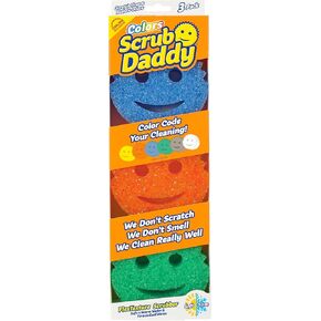 Scrub Daddy Color Sponges - Scratch-Free Multipurpose Dish Sponges for Kitchen, Bathroom + More - Household Cleaning Sponges Made with BPA-Free Polymer Foam (3 Count)
