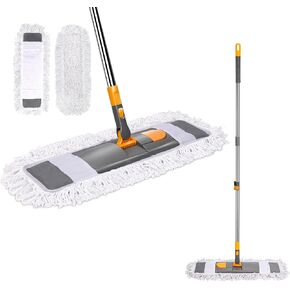 Commercial Dust Mop,Masthome Dust Mops for Floor Cleaning with 2 Mop Pads,Industrial Dust Mop for Hardwood Floors with Adjustable Handle,Wet Dry Mop for Cleaning Office Garage Warehouse Factory Mall