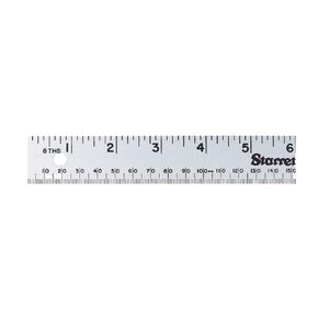 Starrett Aluminum Meter Stick Metric/English - 39.37" Blade Length, 1-1/8" Blade Width, 0.075" Thickness 1mm, 1/8" Graduations - MS-2