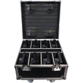 Rockville Battery PAR 61 Pack White, 8 Pack, Rechargeable RGBWA+UV Wash Lights with Charging Flight Case, Includes Remote, 15 Hours Battery Life, Perfect for Events, Parties & DJ Gigs