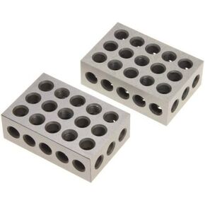 1-2-3 Blocks Matched Pair Hardened Steel 23 Holes (1"x2"x3") 123 Set Precision Machinist Milling