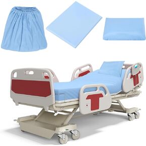 Moukeren 12 Pcs Hospital Bed Sheet Set Fitted Hospital Bed Sheets for Home and Hospital Bed Extra Long Sheet for Hospital Bed Included Sheet and Pillow Case (White)