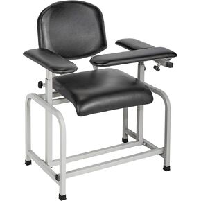 Black Phlebotomy Chair with Adjustable Armrest, Blood Draw Chair, Large Weight Capacity Comfortable Lab Medical Chair