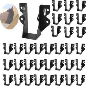 16 Pcs 2x6 Joist Hanger, for Rafter Hurricane Ties Joist Hangers, Black Powder-Coated , Tie Brackets for Floor Deck and Ceiling Trusses