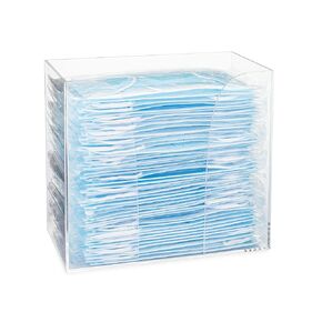 Face Mask Dispenser, Clear Acrylic Mask Holder for Convenient Face Mask Covering Storage - Use Box in Businesses, Homes, Entryways, Medical, Schools, Churches, Gyms (Clear)