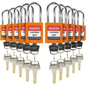 Lockout Tagout Lock Device Set Loto Safety Padlock for Lock Out Tag Out Stations and Devices OSHA Compliant (2 Alike Keys Per Lock Red 5 Pack)