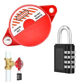 smseace 1Pack Gate Valve Lockout Device with Coded Lock Suited for 1to2-1/2 gate Valve Handles Gate Valve Lockout Water Spigot Lock for Outdoor Faucet Water Spigot Faucet Devices