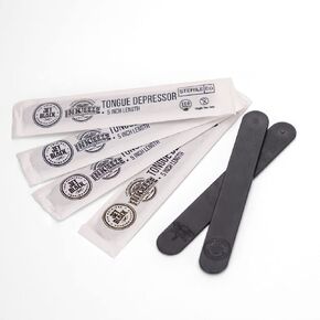 Jet Black Tattoo Tongue Depressor, Eco Friendly Tattoo Supplies, Individually packaged and EO Sterilized, Easy Transferring Ointments, 100 Count