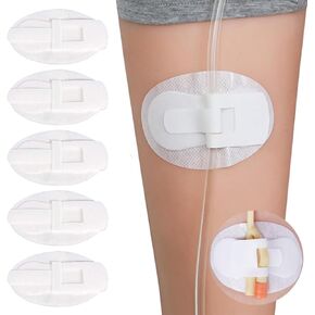 5 Pcs Catheter Stabilization Devices,Catheter Supplies,Foley Catheter Urinary Leg Bag Legband Holder,Leg Band Urinary Stabilizer Adhesive Sticker Patch Accessories(White)