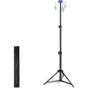Portable Iv Pole, Foldable IV Pole Stand 27 to 83" Adjustable Height Pole with 4 Hook & Drip Bag Stand, Collapsible Iv Pole for Travel in Saudi Arabia