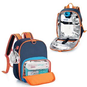 CURMIO Feeding Pump Backpack Compatible with Kangaroo Joey and Compatible with EnteraLite Infinity, Enteral Feeding Tube Bag Backpack for 500ml Feeding Bag, G Tube, J Tube or GJ Tube, Blue, Bag Only