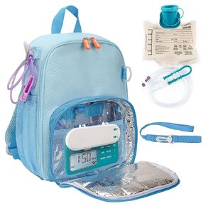 Feeding Tube Backpack Fits 500ml Bag and Enteral Feeding Pump (Compatible with EnteraLite Infinity, Flocare Infinity and Kangaroo Joey), Feeding Tube Bag for G Tube, J Tube and GJ Tube, Pink