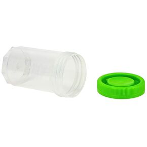 Caplugs Evergreen 240-5603-G80 Specimen Containers, 90mL/3oz, Polypropylene CoPolymer with Green Cap, Natural (Pack of 100)