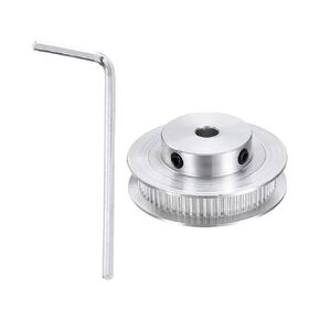 uxcell GT-2 60T Pulley Synchronous Wheel 5mm Bore, Aluminum Timing Pulley 60 Teeth, Fit Width 6mm Timing Belt for 3D Printer CNC Machine (with A Wrench)
