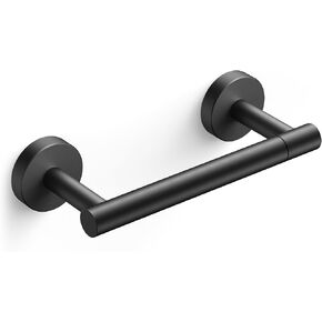 FORIOUS Toilet Paper Holder, Black Toilet Paper Holder Wall Mount, Stainless Steel Rustproof Wall Mounted Double Post Pivoting Toilet Tissue Holder, Commercial Bathroom Toilet Roll Holder, Matte Black