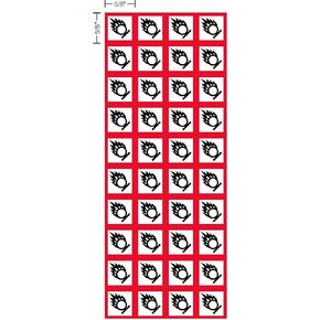 GHS Oxidizing, Flame Over Circle, Pictogram, 5/8 inch, .625 inch Sides, Decal, Label, kit OSHA Compliant, Vinyl Sticker, Sheet, 40 of The Decals per Sheet