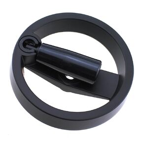 RLECS 125mm Diameter Black Foldable Handle Double Spoke Handwheel Aluminium Handwheel Machine Handwheel for Machinery Equipment