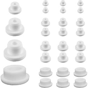 24 PCS Bathtub Jet Covers Silicone Hole Plug White Tube Plugs Waterproof 4 Sizes Bathtub Plug Fit for 12mm 14mm 16mm 22-23mm Bathtub Hole