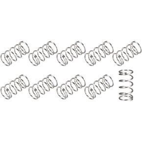 METALLIXITY Compression Springs (0.3x2mm OD,5mm Free Length) 10Pcs, 304 Stainless Steel Extension Spring - for Shop Home Repairs, DIY Projects, Silver Tone