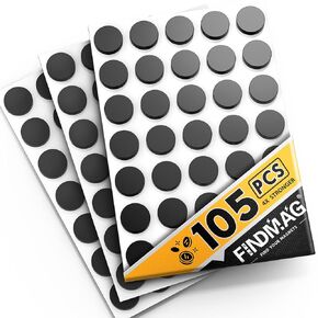 70 Pcs Round Magnets with Adhesive Backing, Flexible Self Adhesive Magnets for Crafts, Magnetic Tape, Small Magnets, Magnetic Strips, Small Sticky Magnetic Dots for Hanging & Organizing Light Objects