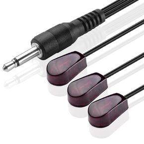 TNP IR Emitter Extender Extension Cable (10 Feet) - Triple 3 Head 3.5mm Jack Infrared Red Transmitter Blaster Blink Eye Wire Cord Compatible with IR Repeater Extender System Kit, for Xbox One