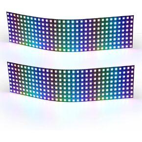 2pcs Ws2812b LED Matrix Panel 8x32, 256 Pixels Programmable Flexible Led Panel, RGB 5050SMD Individually Addressable Digital Led Display Screen for Arduino Raspberry Image Video Text Display