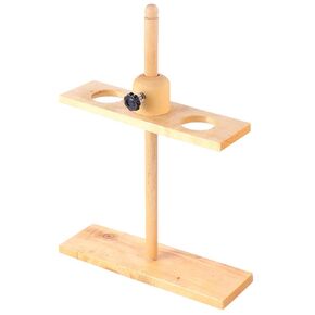 ULTECHNOVO Laboratory Wood Rack Portable Funnel Storage Dual Hole Stand Chemistry Funnel Display Holder for Laboratory Home Supplies
