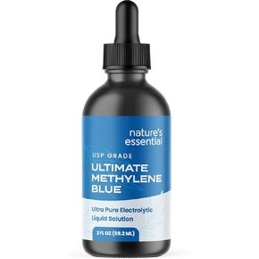 Methylene Blue 1% - Enhanced Liquid Solution for Increased Absorption - Pharmaceutical Grade 99.99% USP Grade, No Formaldehyde, No Alcohol, No Gluten (2 Oz)