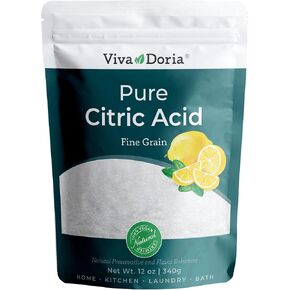 Viva Doria 100% Pure Citric Acid, Food Grade, Fine Grain, 12 oz (340 g)