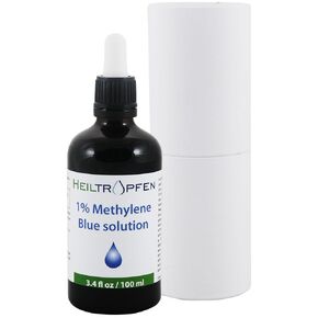 Methylene Blue 1% Solution 3.4 Fl Oz - 100 ml Liquid Drops | USP Pharma Grade Ingredients | Glass Bottle |Heiltropfen®