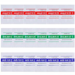 VERENIX 18 Pcs pH Meter Buffer Solution Powder, pH Buffer Calibration Solution Powder, pH Meter Calibration Packets for Precise and Easy use, 4.01pH, 6.86pH and 9.18pH