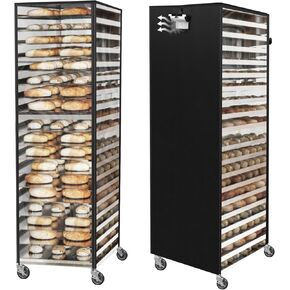 Commercial Bread Rack Cover Speed Rack Cover with Zipper, 20tier Sheet Pan Rack Cover Bun Pan Rack Cover with Vents ，23"X28"X64" Kitchen Brkery Rack Cover Waterproof ，Bakery Single Rack Covers