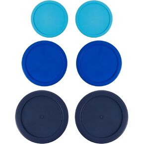 MRX Solutions Replacement Lids for Pyrex Containers (2) 2-Cup Light Blue (2) 4-Cup Blue (2) 7-Cup Navy