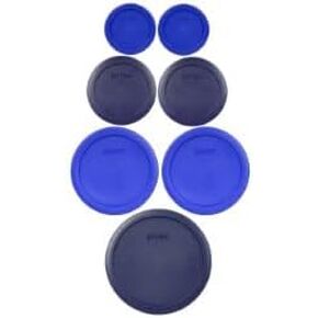 Pyrex Food Storage Plastic Replacement Lid Set (Cobalt Blue, Dark Blue)