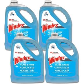 Windex® منظف الزجاج والأسطح المتعددة، زجاجة 128 أونصة، علبة مكونة من 4 قطع