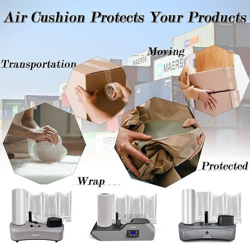 Air Cushion Film 72002 Air Pillows Air Bubble Bags Wrap Packing Roll, 1 Roll 200mm X 100mm X 200m X 0.02mm Air Cushion Films ONLY Compatible with JZBRAIN Air Cushion Machine (1 Roll) in Saudi Arabia
