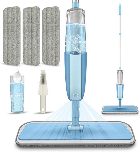 Spray Mops Wet Mops for Floor Cleaning - MEXERRIS Microfiber Dust Mop with 3X Washable Pads Floor Mop with Sprayer Wood Floor Mops Commercial Home Use for Wood Floor Hardwood Laminate Ceramic Tiles in Saudi Arabia