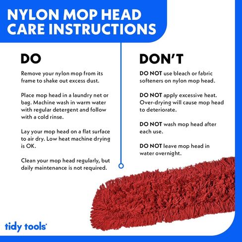 Commercial Dust Mop Replacement Head - 24 x 5 in. Cotton Nylon Reusable Mop Head- Industrial Dust Mop Refill for Floor Cleaning & Janitorial Supplies, Red in Kuwait