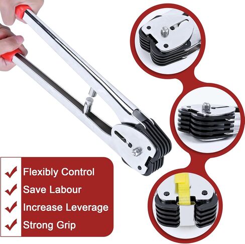 MYFAMIREA Banding Packaging Pallet Strapping Kit Poly Strapping Tensioner Tool, Banding Sealer Tool, 300 Metal Seals, 3500' Length PP Packaging Strapping Banding (Red) in Kuwait