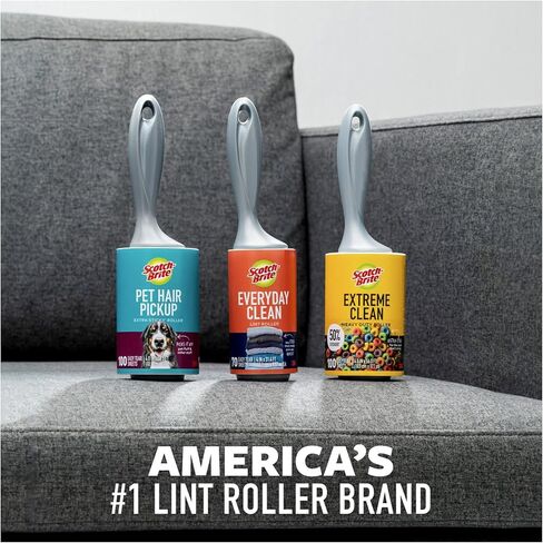 عبوات سكوتش برايت لتنظيف الوبر اليومي، مزيلات الوبر للتنظيف اليومي، الكثير من بكرات الوبر للملابس وشعر الحيوانات الأليفة والأثاث والسيارات والمزيد، 70 ورقة لكل منها، 6 عبوات، إجمالي 420 ورقة in Kuwait