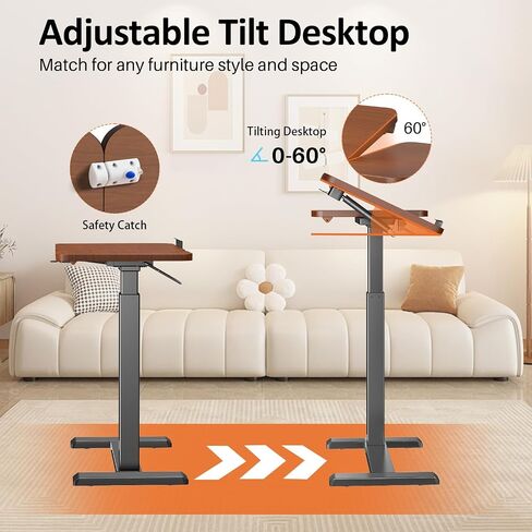 Overbed Bedside Table with Wheels, Pneumatic Height Adjustable Overbed Table, Rolling Laptop Table with Tilting Desktops, Hospital Bed Table, Mobile Standing Desk for Laptop Bed Sofa Side Table in Saudi Arabia